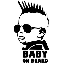 AK-SA-STR Baby On Board Punk Duvar Dekor Sticker 40 x 72 cm