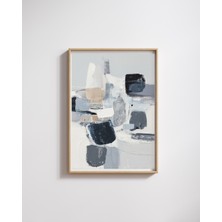 Fuart.Co Mavi Krem Gri Dijital Baskı Poster (Çerçevesiz) BOFU