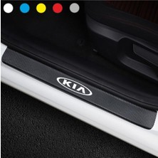 AK-SA-STR Kia Için Özel Yeni Uyumlu Aksesuar Oto Kapı Eşiği Özel Yeni Sticker Karbon 4 Adet