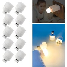Buffer® USB Mini Top LED 10’lu Aydınlatma Seti – Sıcak Renkli Gece Lambası, Enerji Tasarruflu Mikro