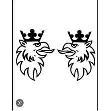 AK-SA-STR Kral Kartal Çift Kapı Oto Özel Yeni Sticker 40*40 cm
