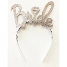 Gümüş Renk Bekarlığa Veda Italik Yazı Alyanslı Bride Taç