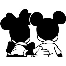 AK-SA-STR Arkası Dönük Mickey Minnie Sticker 10 x 7 cm