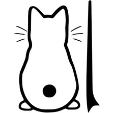 AK-SA-STR Silecekteki Kedi Duvar Dekor Sticker 40 x 52 cm