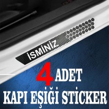 AK-SA-STR Isminize Özel Oto Kapı Eşikleri Sticker Karbon 4 Adet