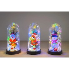 Yılbaşı Temalı Işıklı Dekoratif Cam Fanus ALK5075