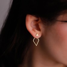 Silvesra 925 Ayar Gümüş Altın Kaplama Geometrik Küpe – Şık & Modern Tasarım