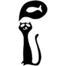 AK-SA-STR Balık Hayal Eden Kedi Sticker 10 x 22 cm