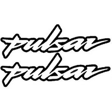 AK-SA-STR Pulsar Yazı Motosiklet Sticker 2 Adet 10 x 2 cm