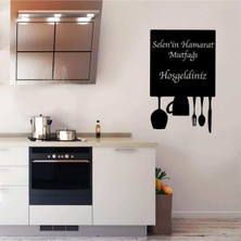 AK-SA-STR Isme Özel Hamarat Mutfağı Yazılı Dekoratif Mutfak Duvar Özel Yeni Sticker 95X60 cm