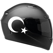 AK-SA-STR Tek Renk Ay-Yıldız(Moon-Star Helmet Stickers) Kask Sticker Etiket Modeli