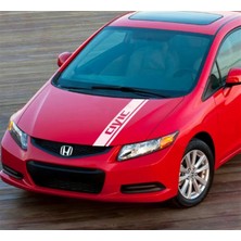 AK-SA-STR Honda Civic Ön Kaput Şerit Sticker Etiket Modeli