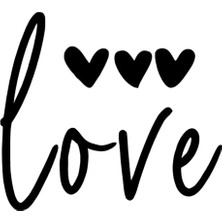 AK-SA-STR Love ve Kalpler Duvar Dekor Sticker 40 x 36 cm