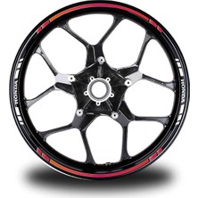 AK-SA-STR Yazısız Uzun  Honda Yazılı Kısa Kesikli 16 Lı Çift Renk Jant Sticker Etiket