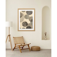 Fuart.Co Geometrik Çizgili Daireler Dijital Baskı Poster (Çerçevesiz) BOFU
