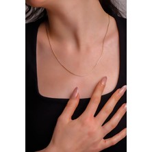 Silvesra Ince Gümüş Zincir Kolye – Silver Gold Rose Gold