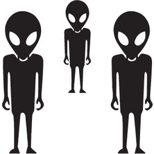 AK-SA-STR Uzaylı Aile Temalı Sticker 20 x 20 cm