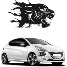 AK-SA-STR Panter Başı Oto Cam Özel Yeni Sticker 20*20 cm