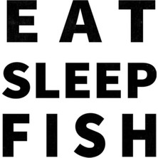 AK-SA-STR Eat Sleep Fısh Yazı Sticker 10 x 10 cm