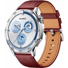 MMP Shop Huawei Watch Gt5 46MM Uyumlu Yüksek Kalite Dikiş Detaylı Metal Tokalı Pu Deri Kordon