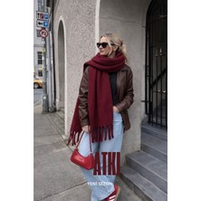 Wega Moda Ithal Puffy Cherry Atkı Şal Omuz Şalı - Büklümlü Atkı Şal - Puffy Cherry Yumuşak Omuz Şalı