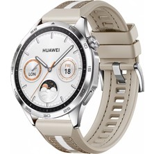 MMP Shop Huawei Watch Gt4 46MM Uyumlu Metal Tokalı Dikiş Detaylı Spor Silikon Kordon