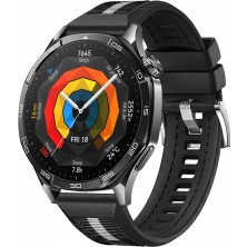 MMP Shop Huawei Watch Gt5 46MM Uyumlu Metal Tokalı Dikiş Detaylı Spor Silikon Kordon