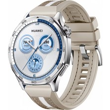 MMP Shop Huawei Watch Gt5 46MM Uyumlu Metal Tokalı Dikiş Detaylı Spor Silikon Kordon