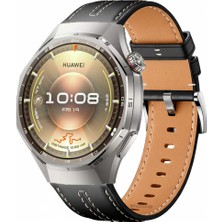 MMP Shop Huawei Watch Gt6 Pro 46MM Uyumlu Yüksek Kalite Dikiş Detaylı Metal Tokalı Pu Deri Kordon