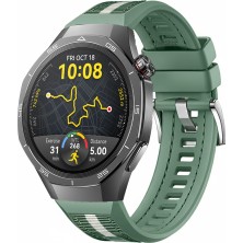 MMP Shop Huawei Watch Gt5 Pro 46MM Uyumlu Metal Tokalı Dikiş Detaylı Spor Silikon Kordon