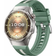 MMP Shop Huawei Watch Gt6 Pro 46MM Uyumlu Metal Tokalı Dikiş Detaylı Spor Silikon Kordon