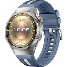 MMP Shop Huawei Watch Gt6 Pro 46MM Uyumlu Metal Tokalı Dikiş Detaylı Spor Silikon Kordon