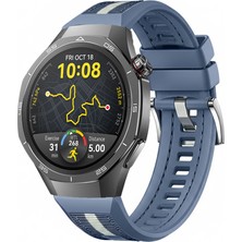 MMP Shop Huawei Watch Gt5 Pro 46MM Uyumlu Metal Tokalı Dikiş Detaylı Spor Silikon Kordon