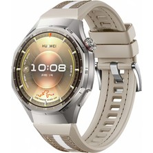 MMP Shop Huawei Watch Gt6 Pro 46MM Uyumlu Metal Tokalı Dikiş Detaylı Spor Silikon Kordon