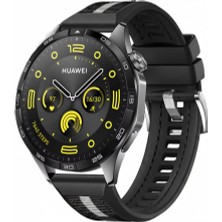 MMP Shop Huawei Watch Gt4 46MM Uyumlu Metal Tokalı Dikiş Detaylı Spor Silikon Kordon