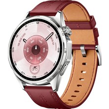MMP Shop Huawei Watch Gt6 46MM Uyumlu Yüksek Kalite Dikiş Detaylı Metal Tokalı Pu Deri Kordon