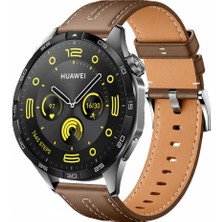 MMP Shop Huawei Watch Gt4 46MM Uyumlu Yüksek Kalite Dikiş Detaylı Metal Tokalı Pu Deri Kordon