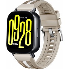 MMP Shop Xiaomi Redmi Watch 5 Active / Watch 5 Lite Uyumlu Metal Tokalı Dikiş Detaylı Spor Silikon Kordon