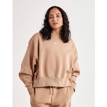 Nike Sportswear Phoenix Fleece Over-Oversized Bol Kalıp Bej Kadın Sweatshirt DQ5761-200