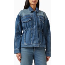 Good American Barrel Kollu Oversize Denim Ceket, Modern Şık Kadın Dış Giyim