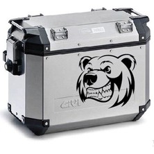 AK-SA-STR Ayı Desenli Motosiklet Çanta Sticker Etiket Modeli - 5