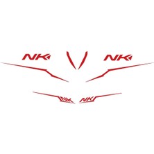 AK-SA-STR Cf Moto NK250 Kırmızı Tasarım Sticker Etiket Modeli 2022-2024 Model