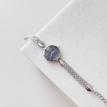 Vesce Atelier Hasır Kordon Gümüş Saat Lacivert