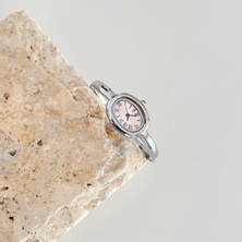 Vesce Atelier Kelepçe Gümüş Saat Pembe