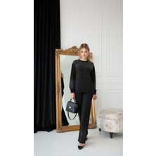 Libreprive Işıltı Detaylı Şık Kadın Takım – Taş Işlemeli Rahat Günlük Takım