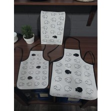 Renkli Düşler Atölyesi Anne Kız Mutfak Önlüğü ve 30X50 Mutfak Havlusu Seti, 3’lü Anne Çocuk Önlük + Mutfak Havlusu Desenli, Eğlenceli, Günlük Kullanıma Uygun, Yıkanabilir Kumaş