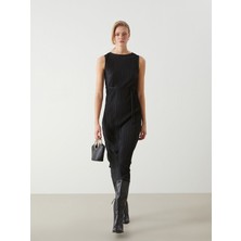 Lc Waikiki Yeni Sezon Bisiklet Yaka Dokulu Krinkle Elbise