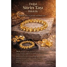 Modvina Doğal Sitrin Taşı Bileklik 8 mm | El Yapımı Doğaltaş Bileklik