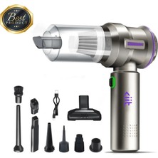 Tp Çok Amaçlı 18000PA Kablosuz Vakumlu Üflemeli Mini Araç Içi Süpürge- Portatif Güçlü El Süpürgesi