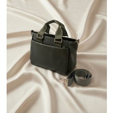 İZDALS DESİGNS Yeşil Haki Çok Bölmeli Kol Omuz Çantası